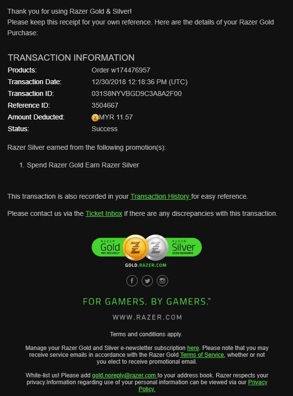 Guys don't ever use Razer Gold pay it's a scam. I did a recharge